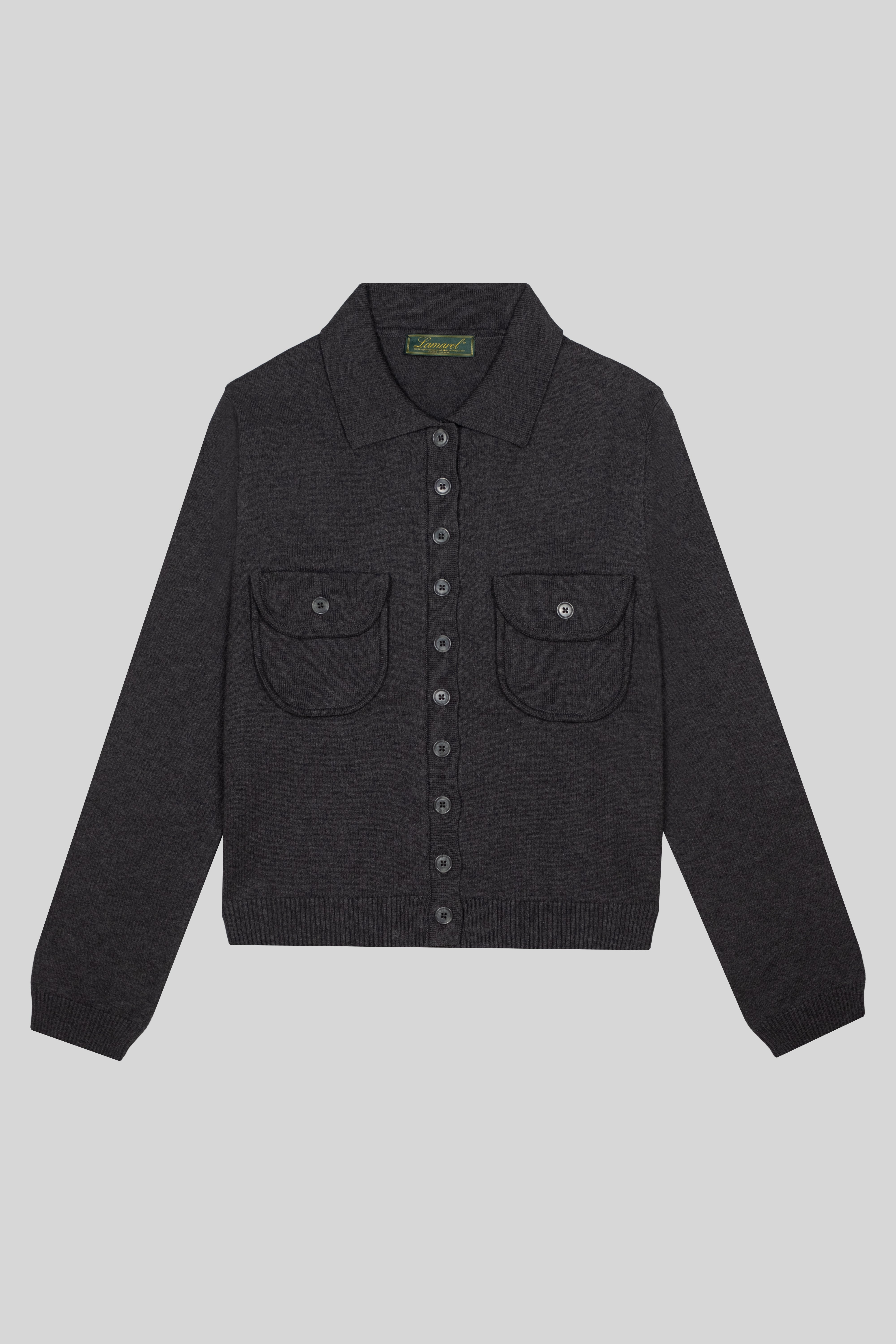 KNIT POLO CARDIGAN
