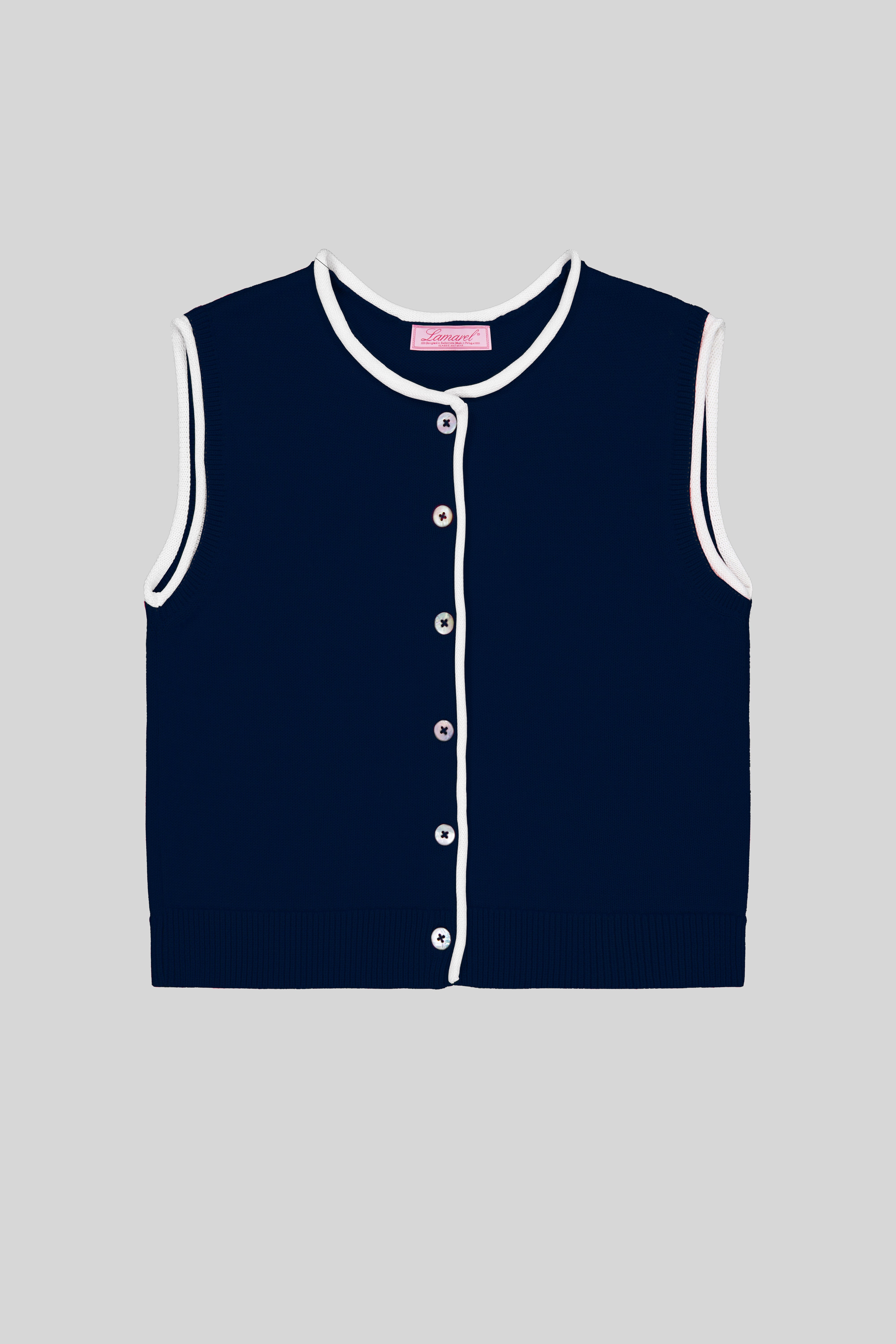 KNIT CONTRAST VEST