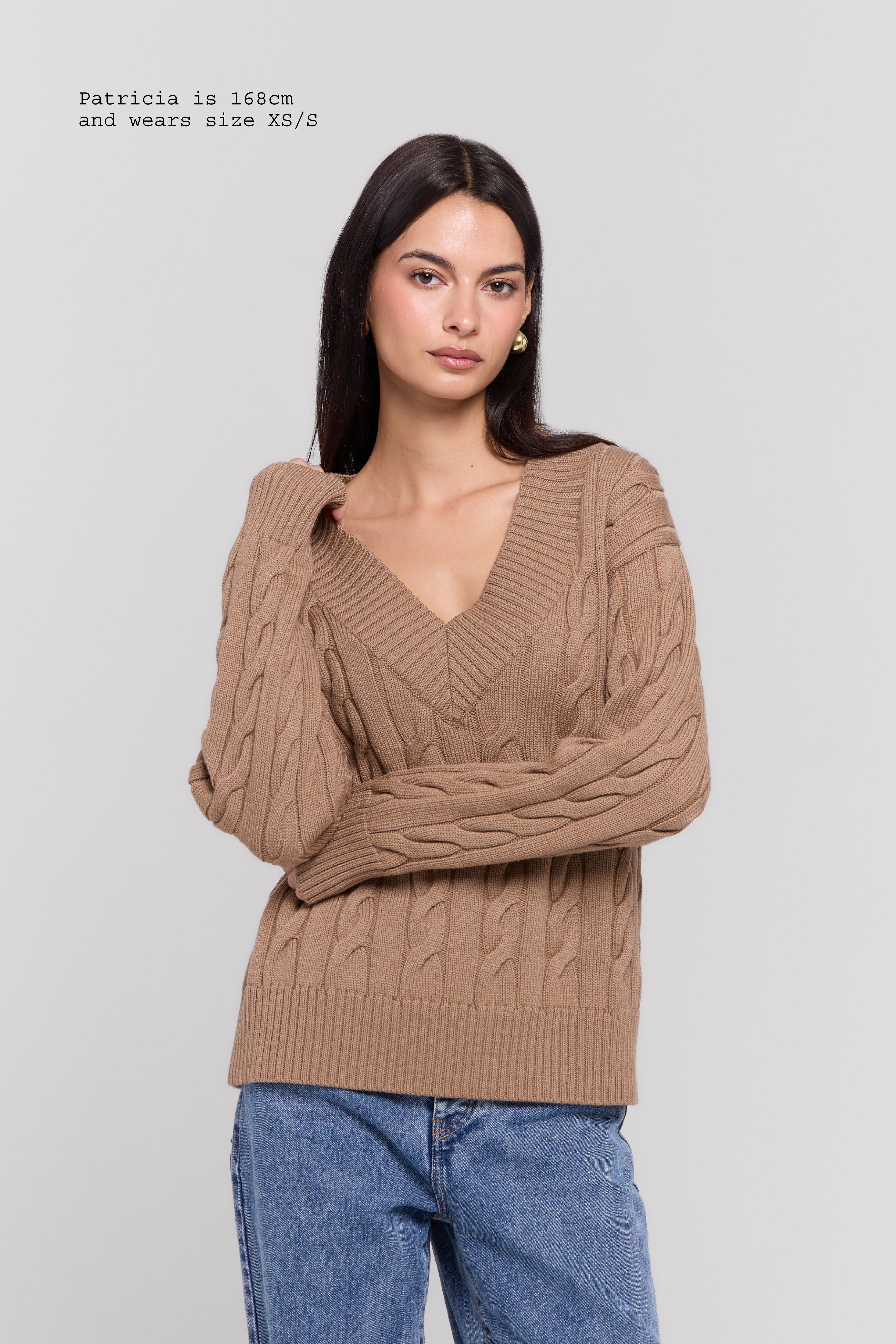 MERINO WOOL CABLE-KNIT SWEATER