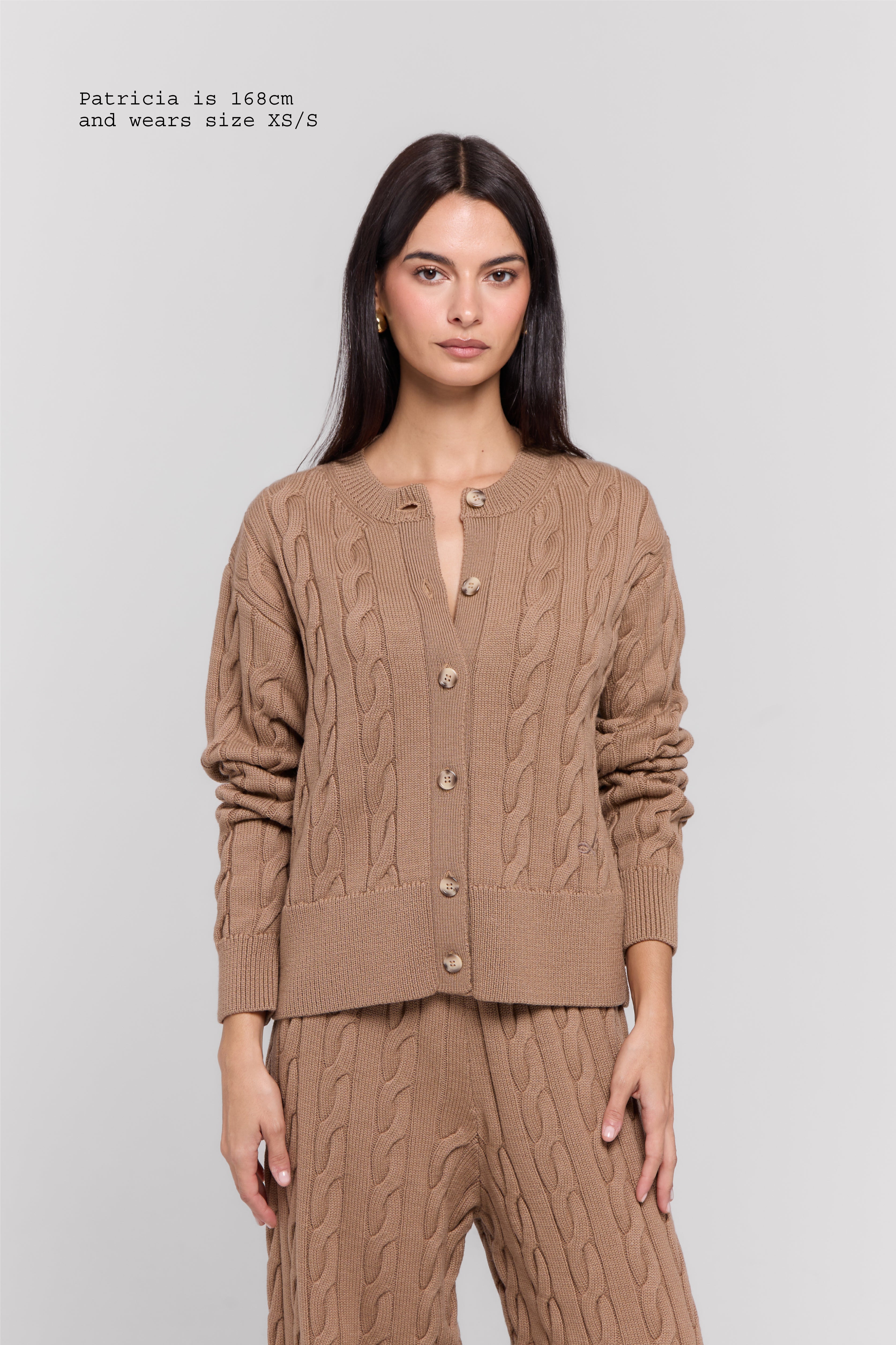 MERINO WOOL CABLE-KNIT CARDIGAN