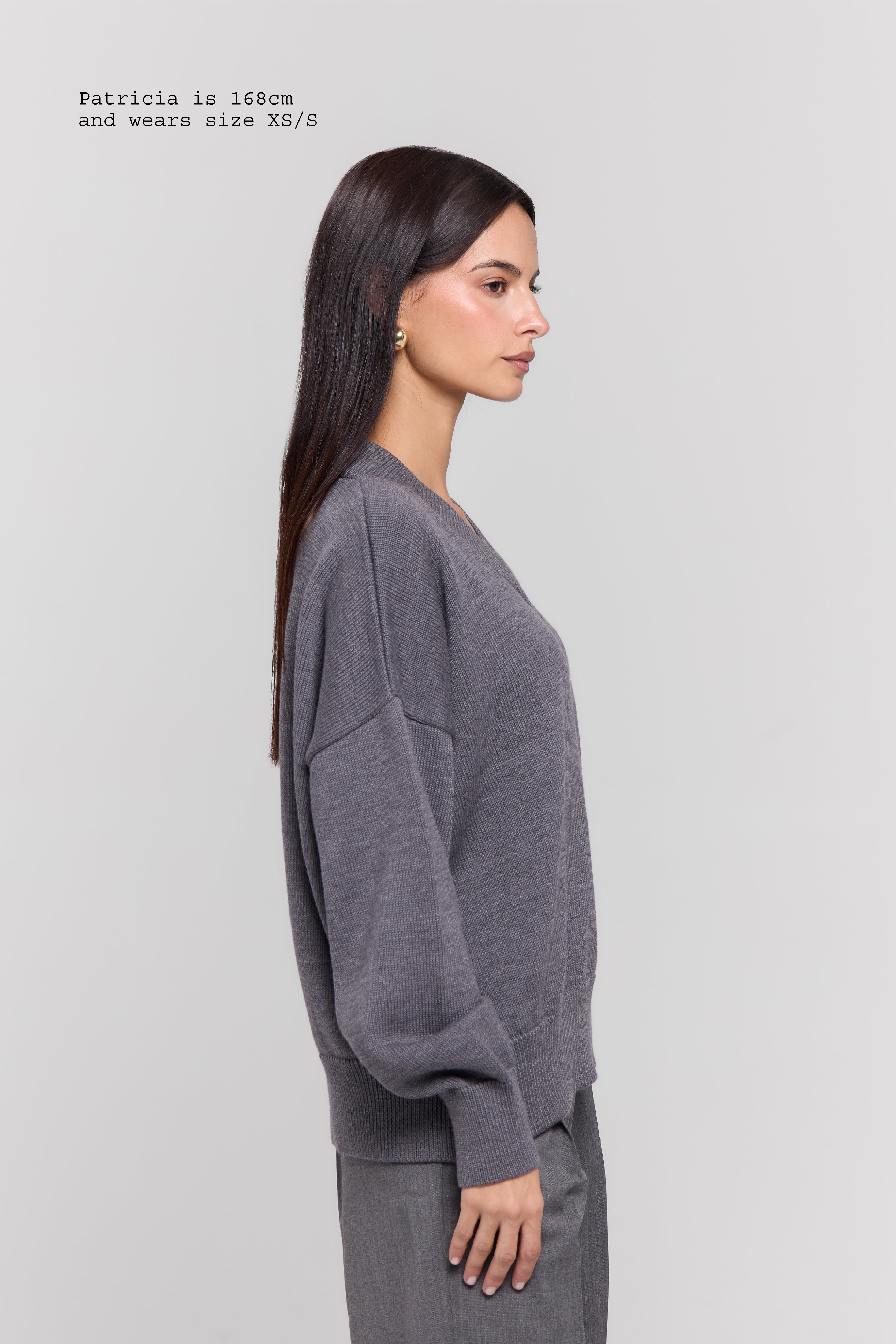 MERINO WOOL SLOUCHY V-NECK SWEATER