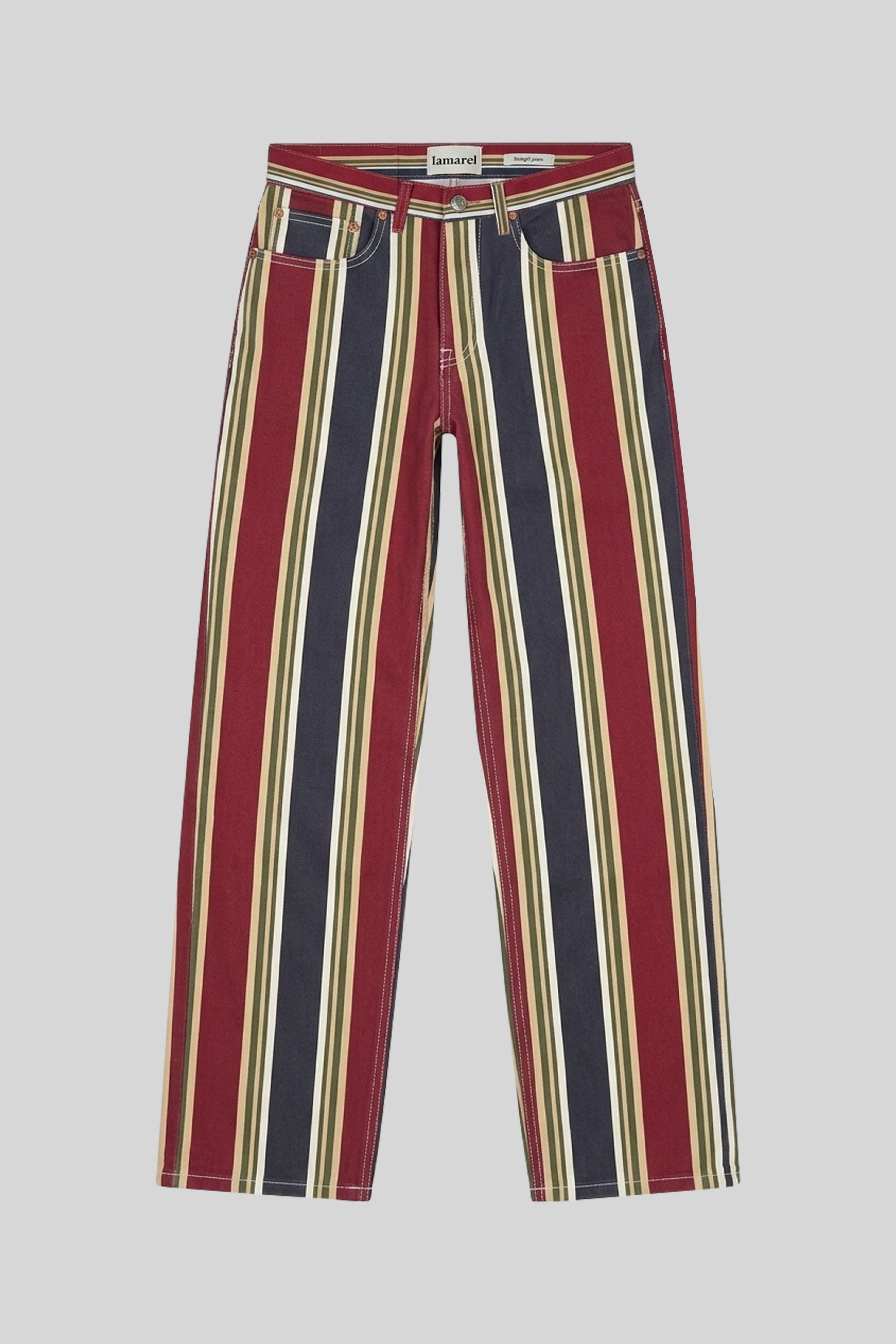 STRIPED STRAIGHT JEANS