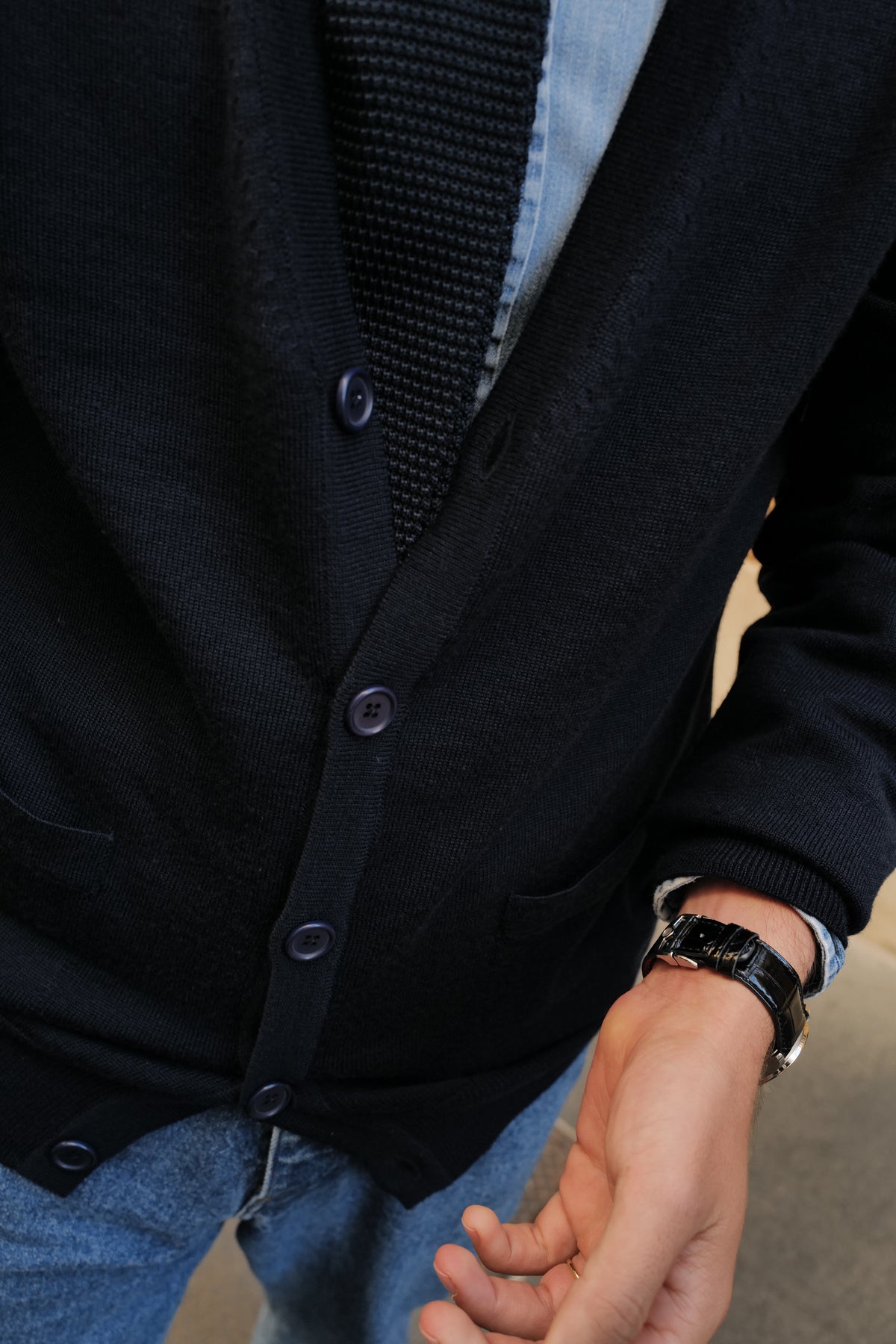 MERINO WOOL THIN CARDIGAN