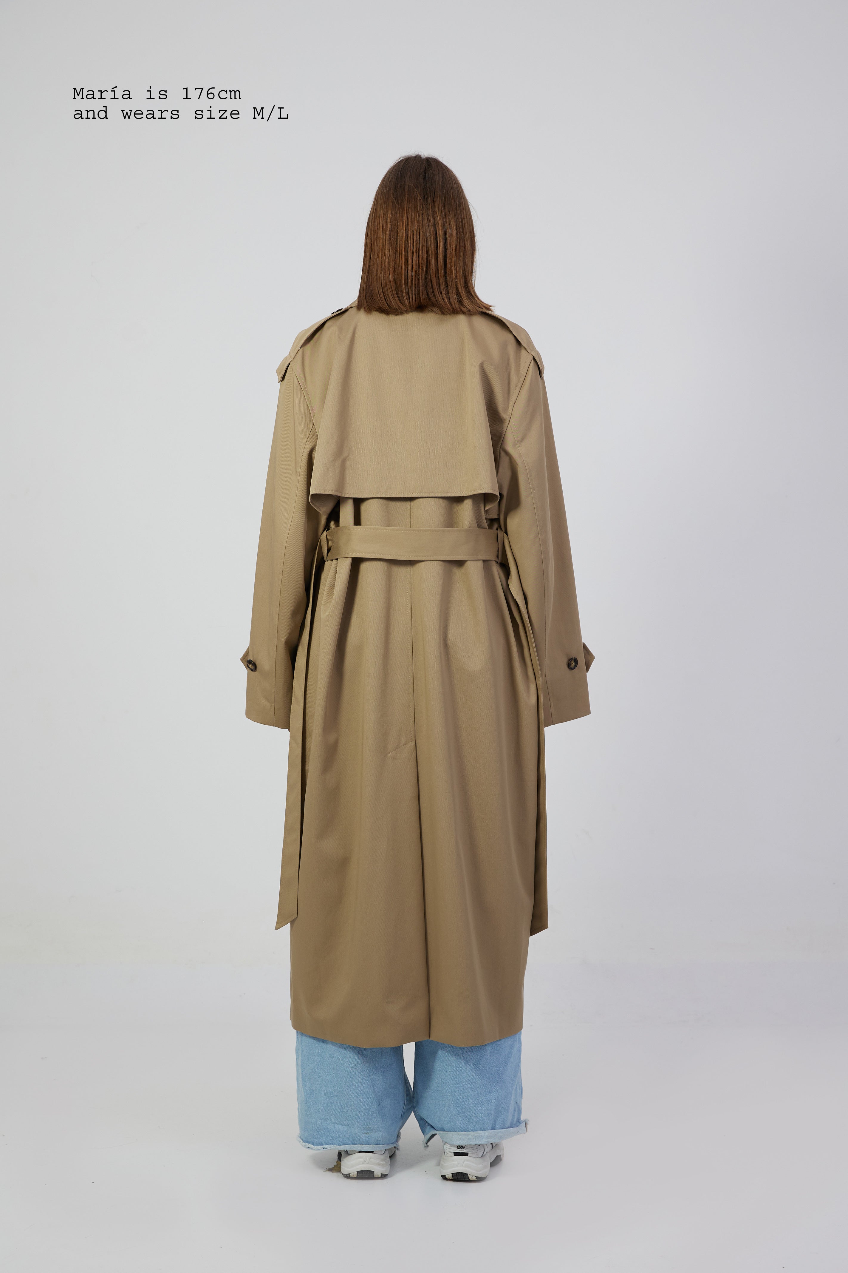 BELTED KHAKI TRENCH COAT