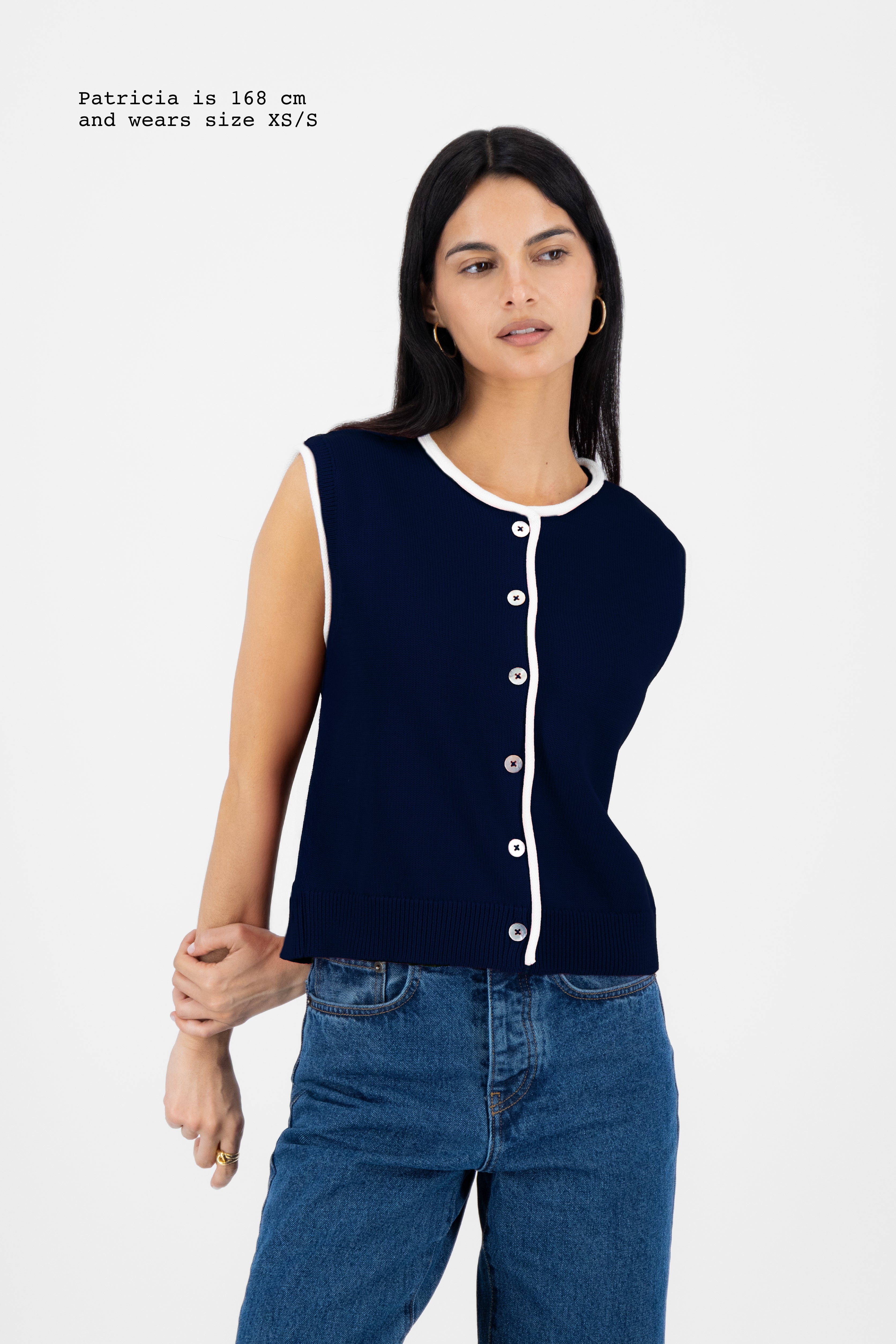 KNIT CONTRAST VEST