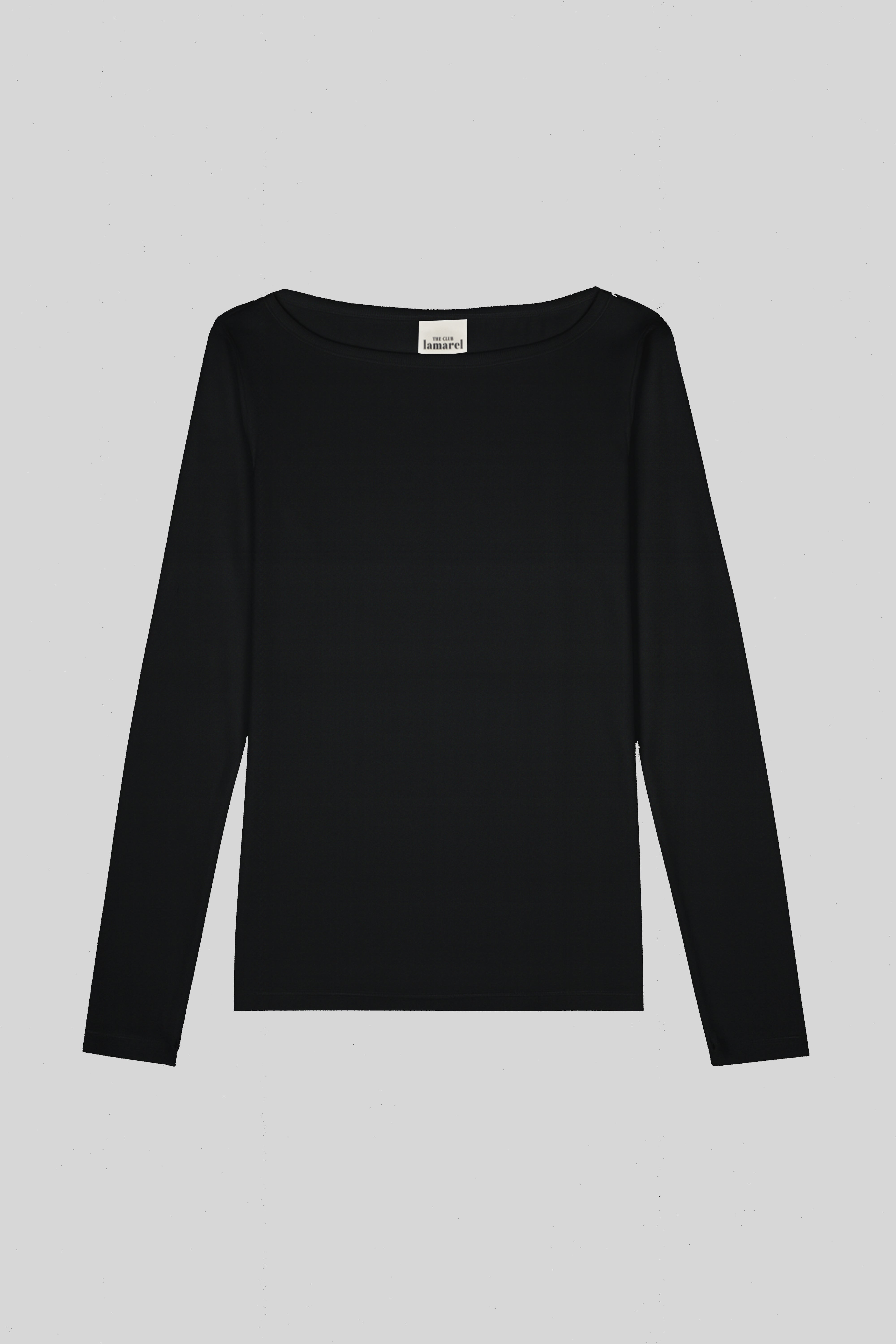RIBBED BOATNECK LONG SLEEVE TOP