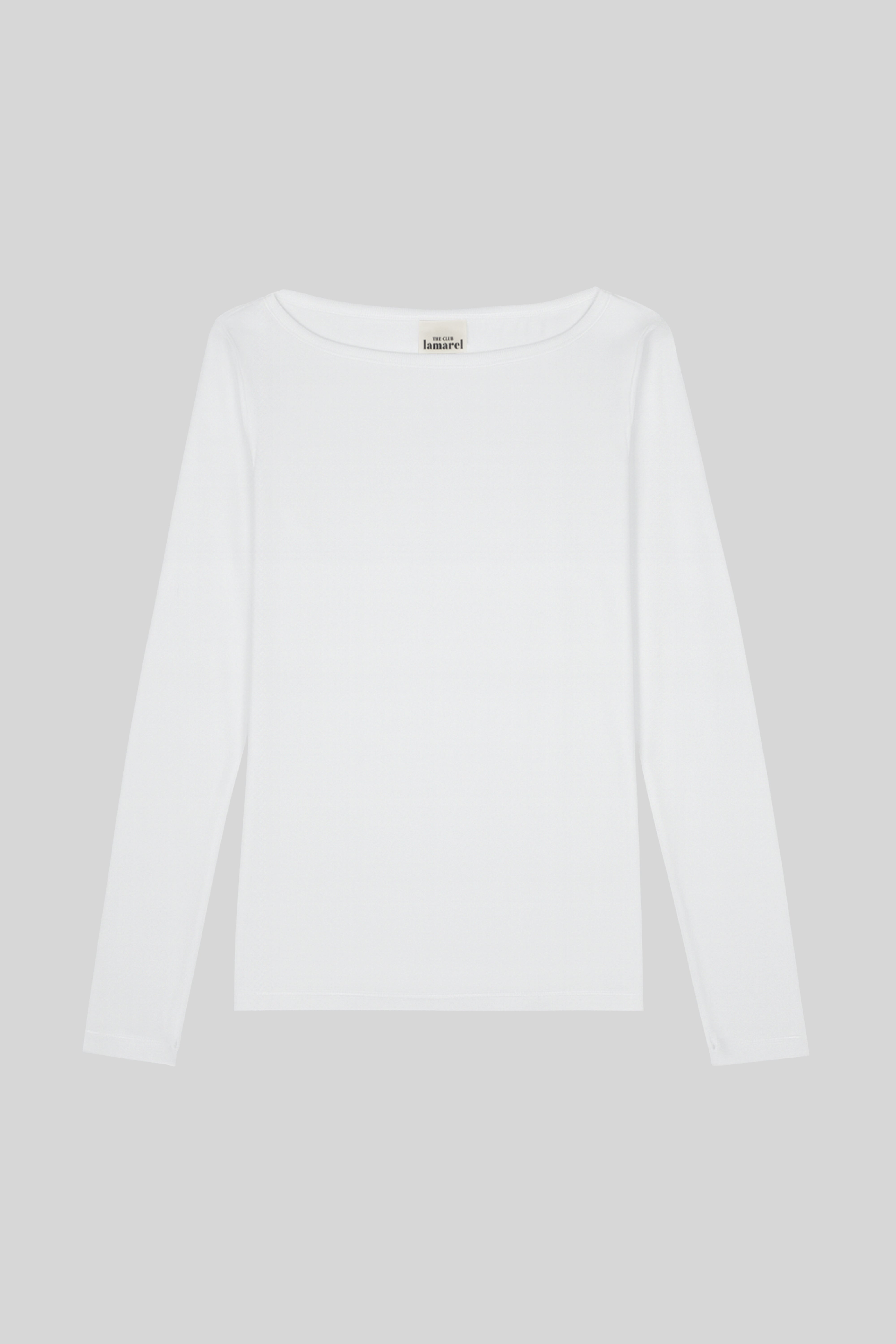 RIBBED BOATNECK LONG SLEEVE TOP