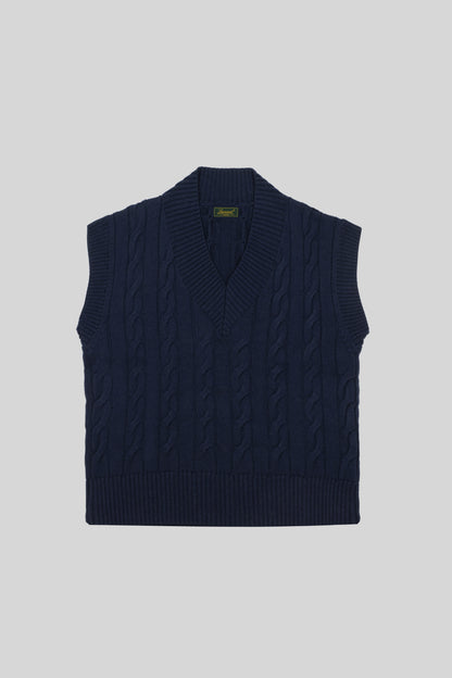 MERINO WOOL CABLE-KNIT VEST