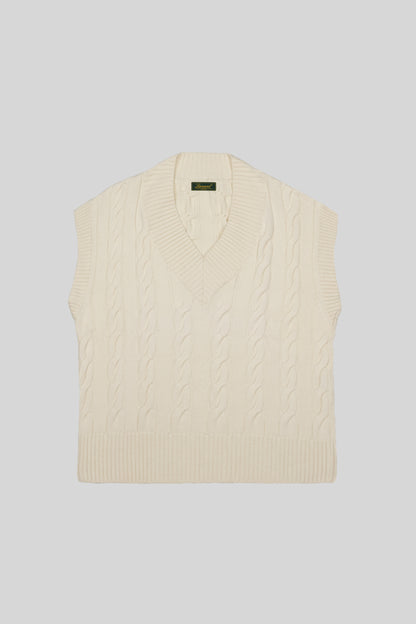 MERINO WOOL CABLE-KNIT VEST