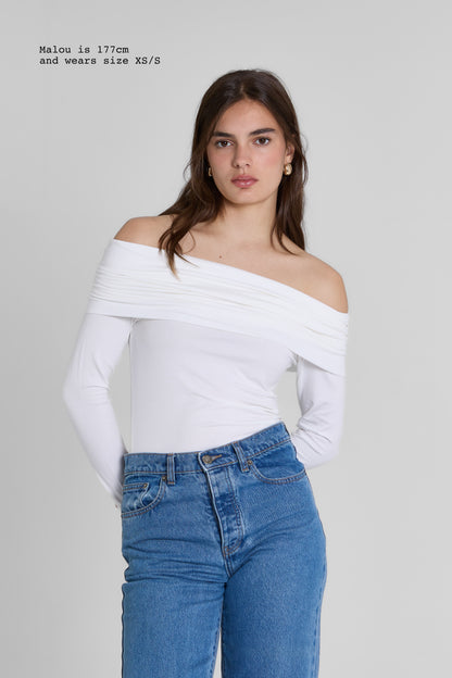 DRAPED TOP LONG SLEEVE