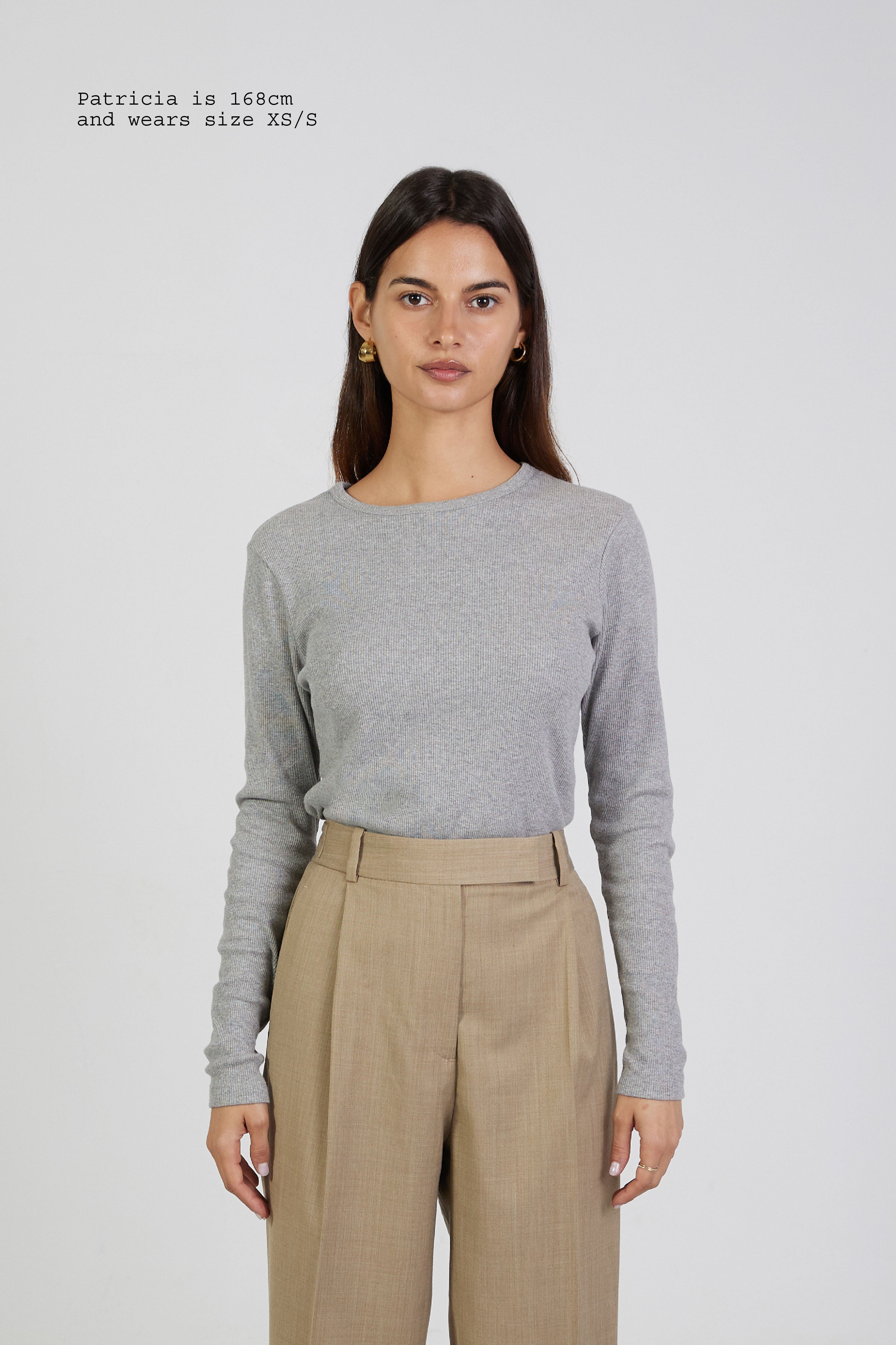 RIBBED LONG SLEEVE TOP