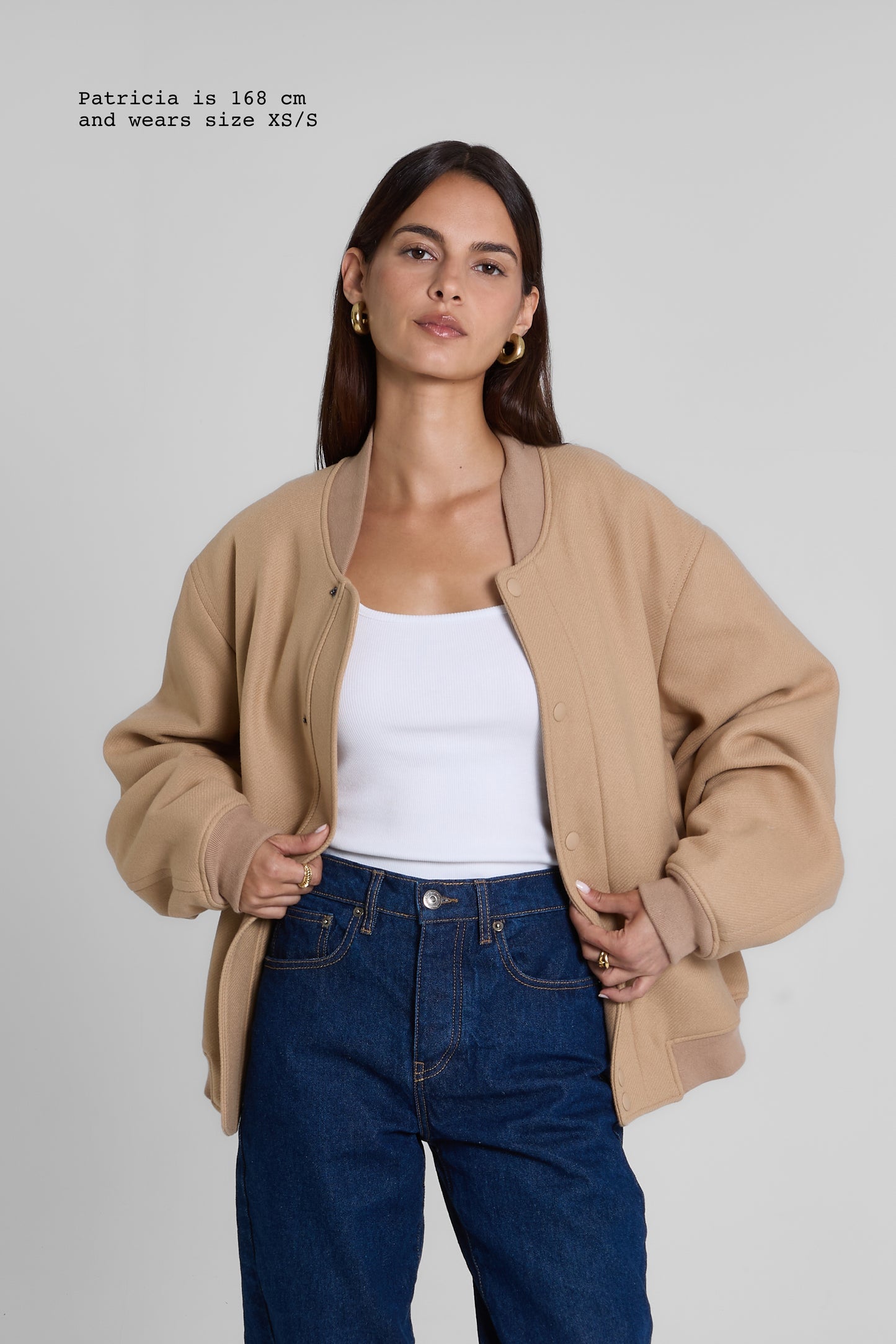 WOOL-BLENDED BOMBER JACKET