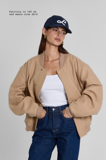 WOOL-BLENDED BOMBER JACKET