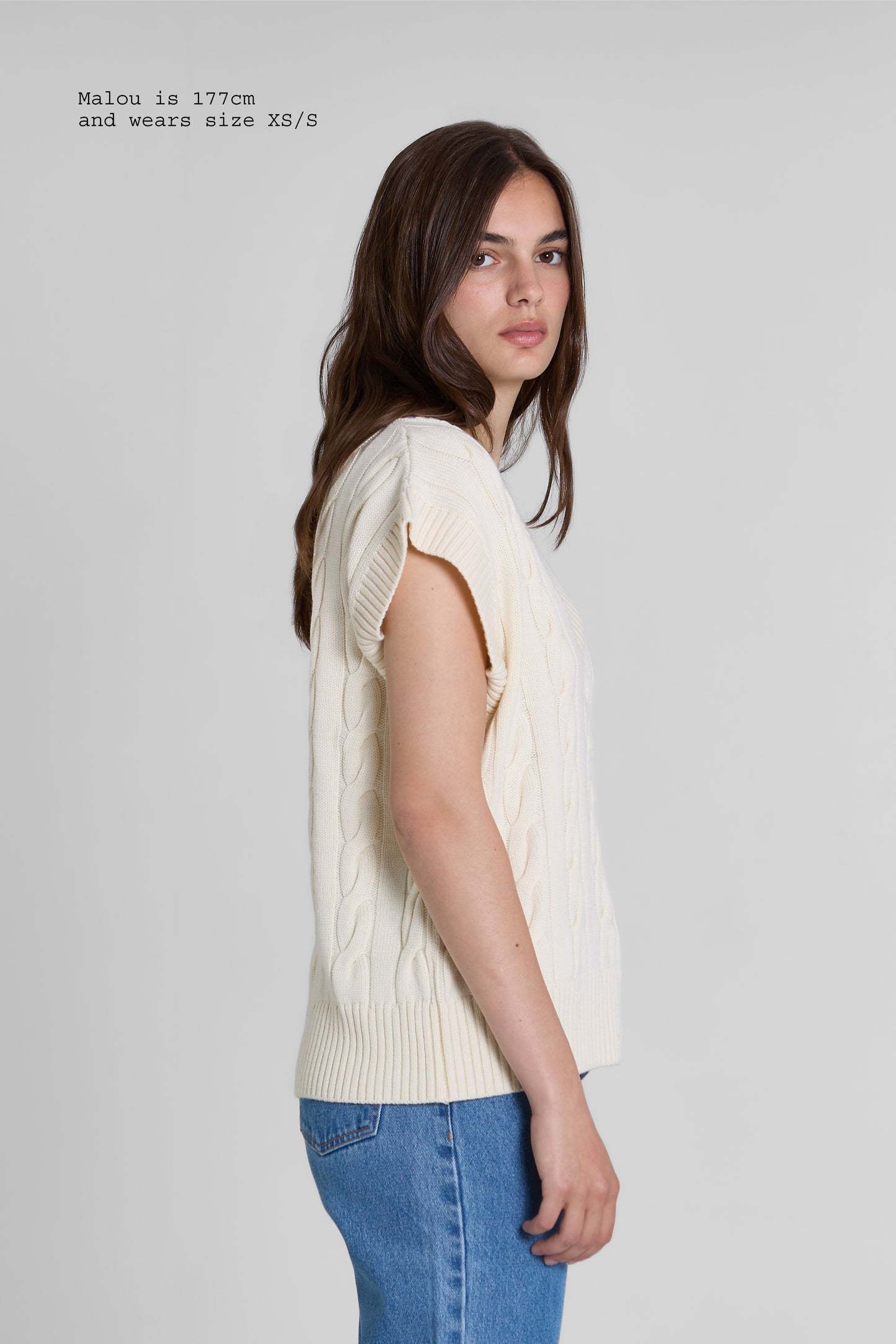 MERINO WOOL CABLE-KNIT VEST