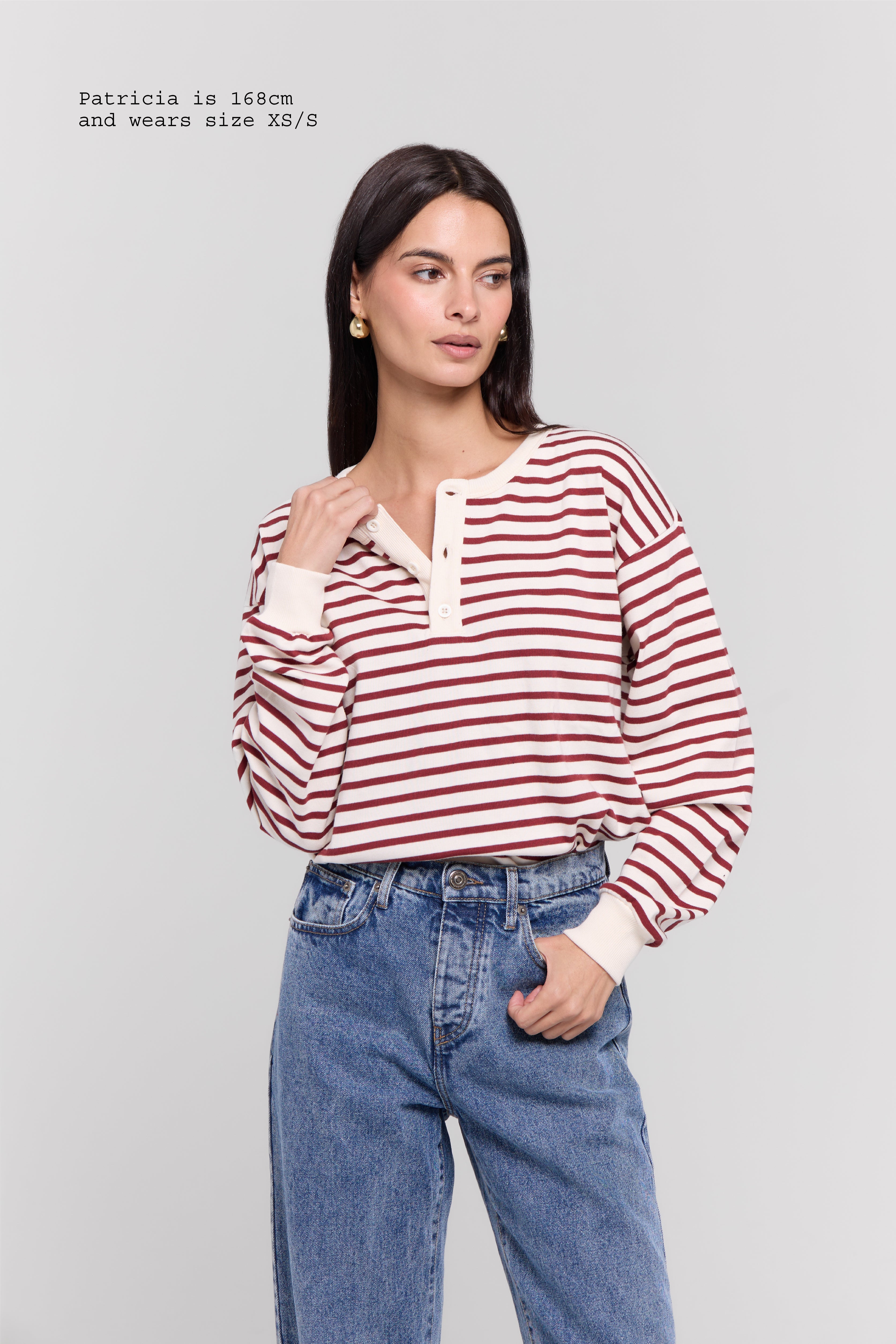 HENLEY LONG SLEEVE TOP