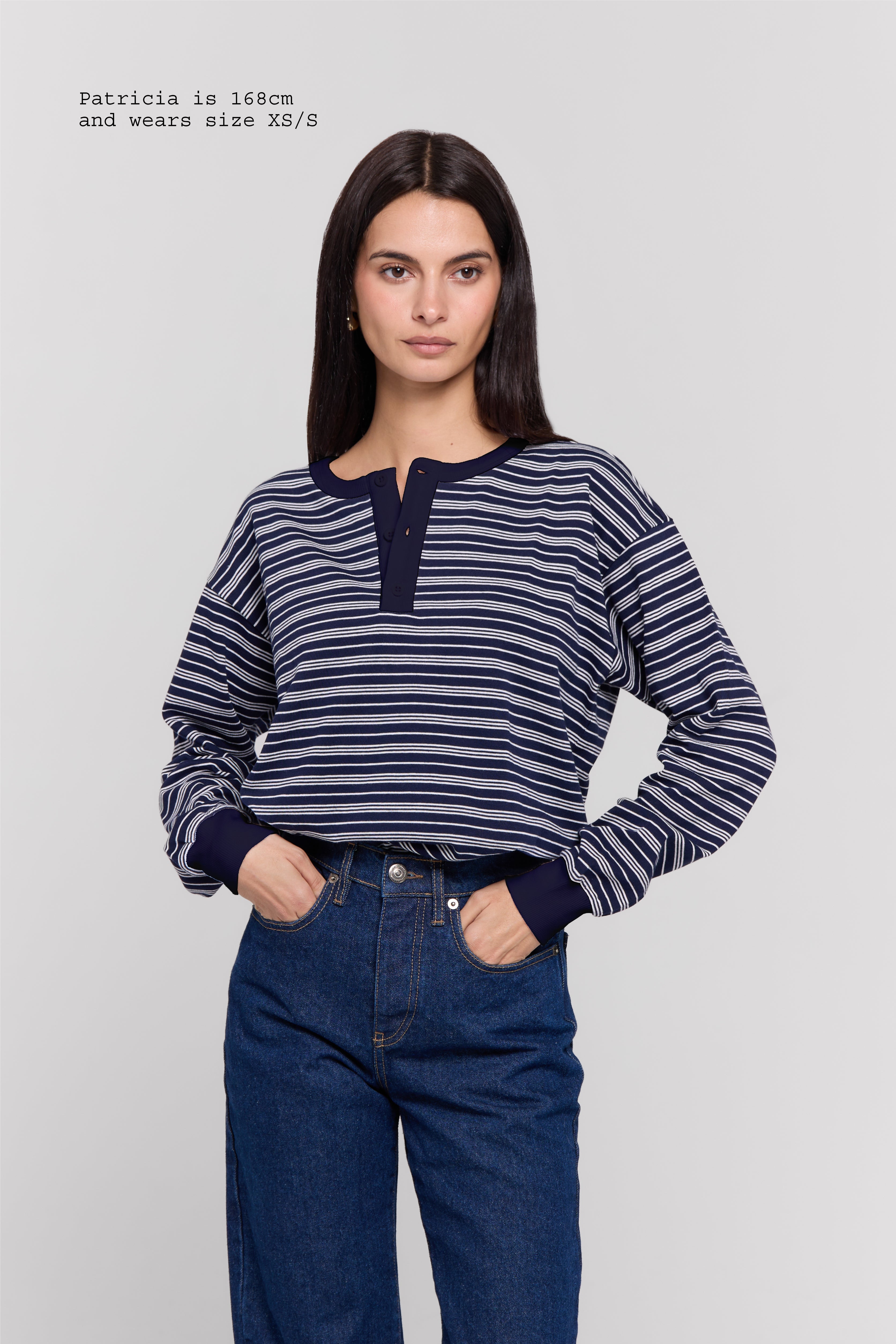 HENLEY LONG SLEEVE TOP