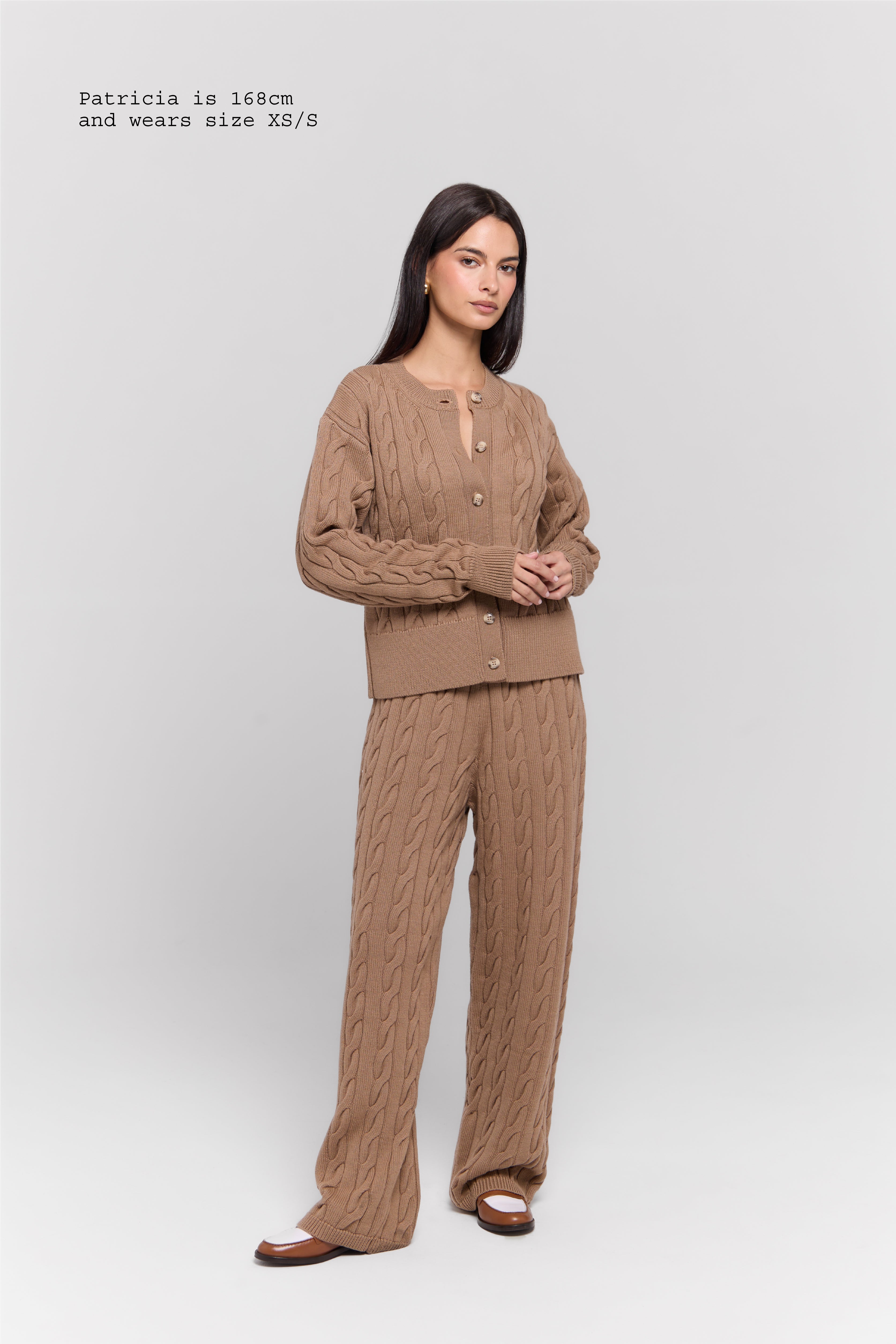 MERINO WOOL CABLE-KNIT PANTS