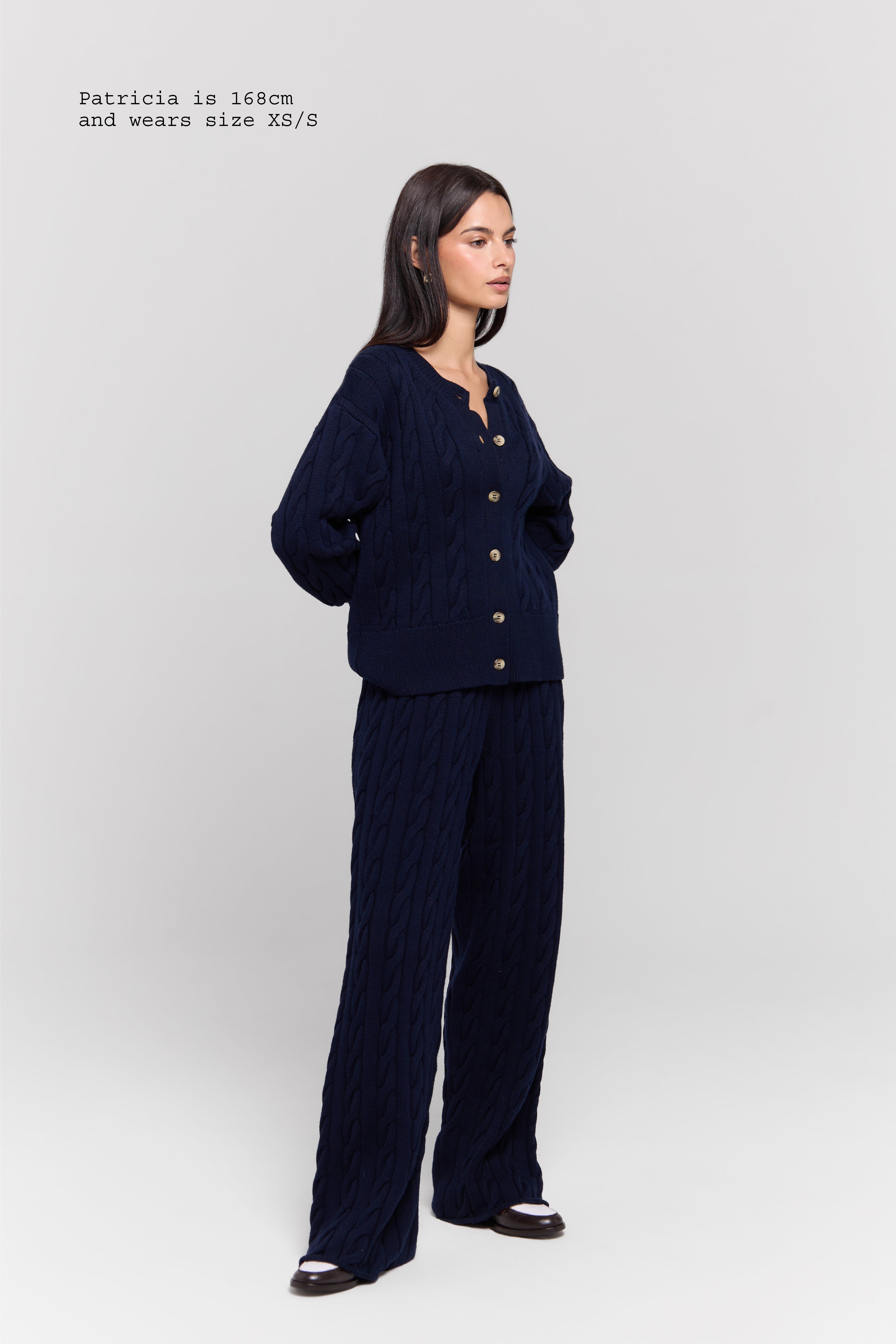 MERINO WOOL CABLE-KNIT PANTS