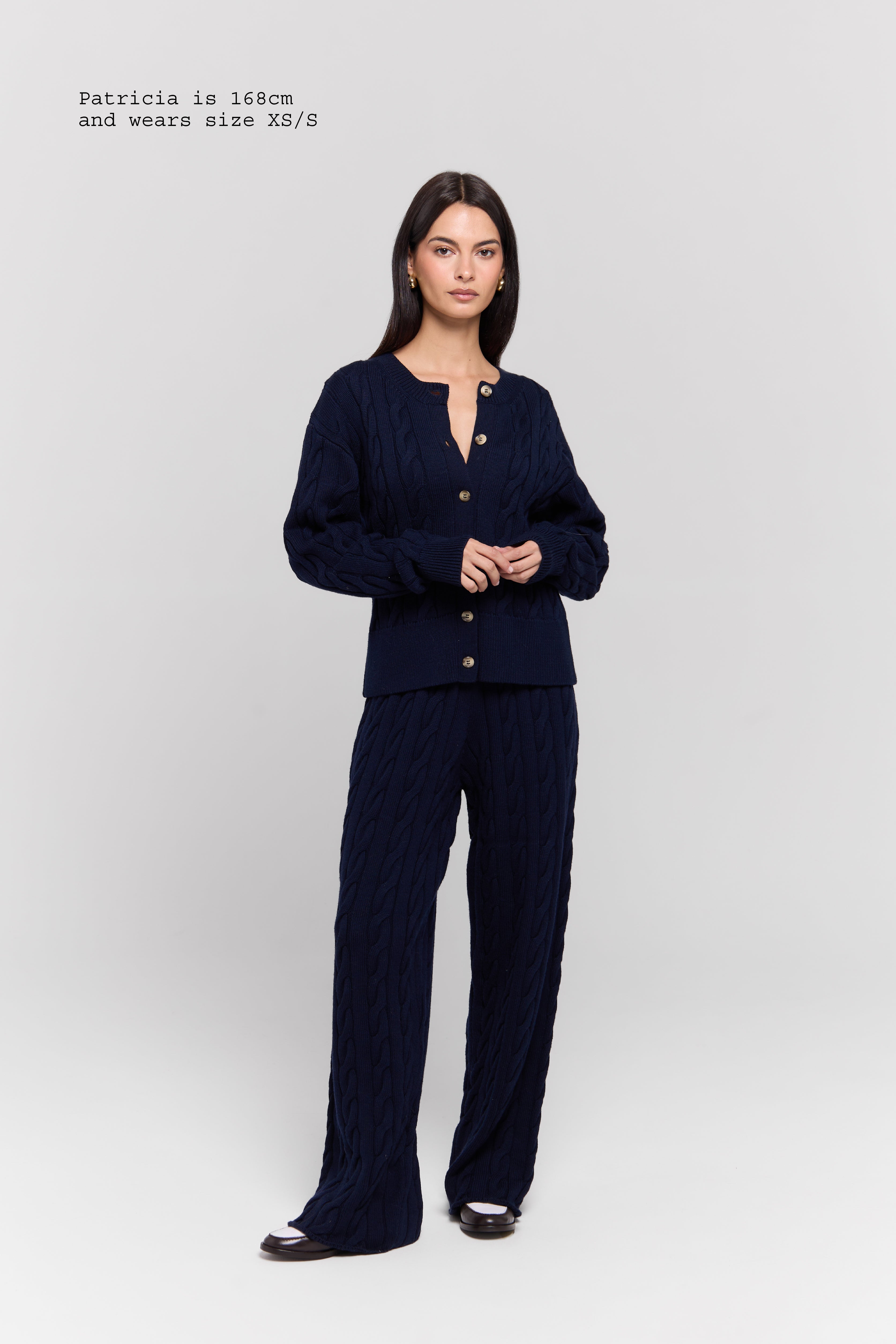 MERINO WOOL CABLE-KNIT PANTS