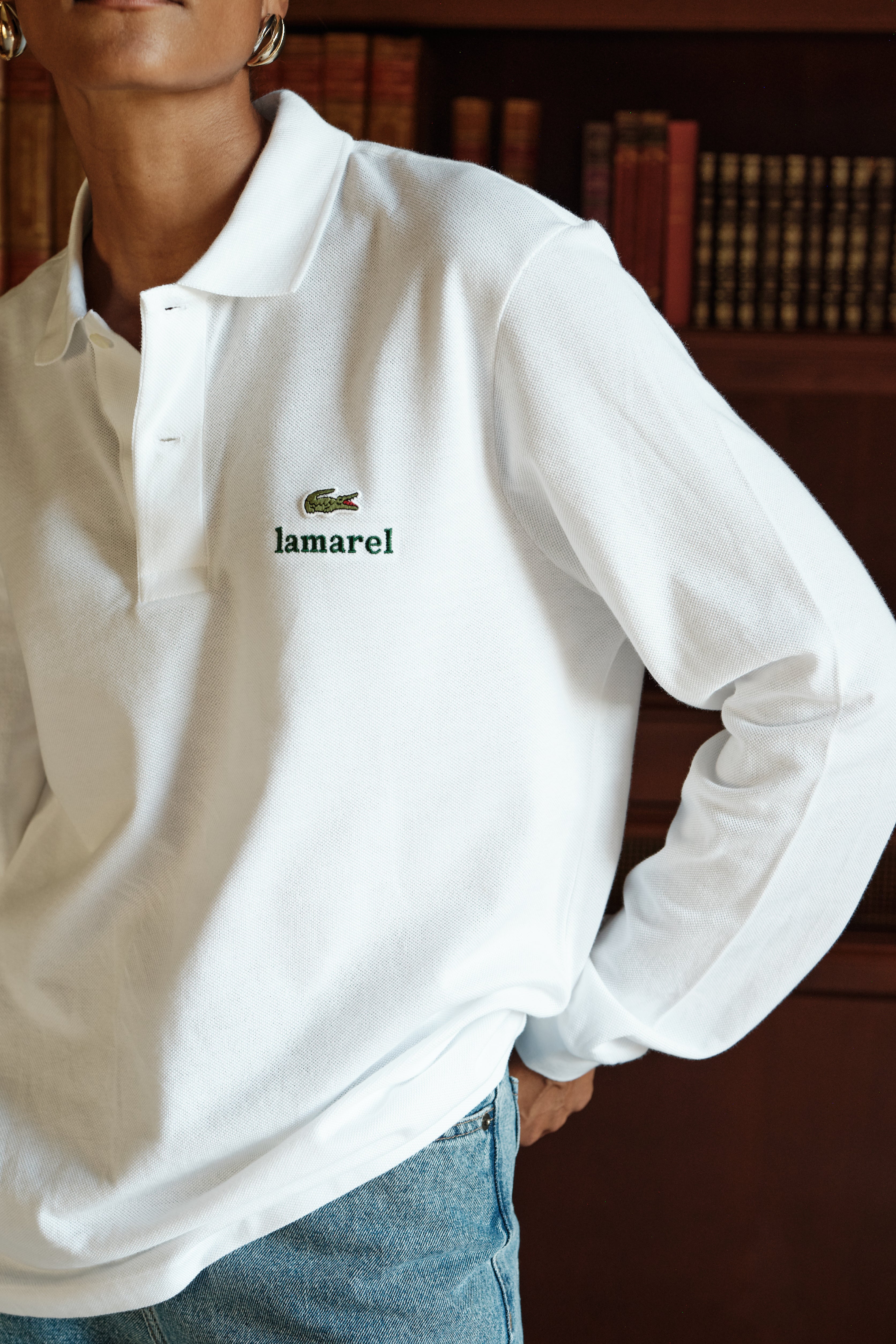 LACOSTE X LAMAREL LONG SLEEVED POLO SHIRT