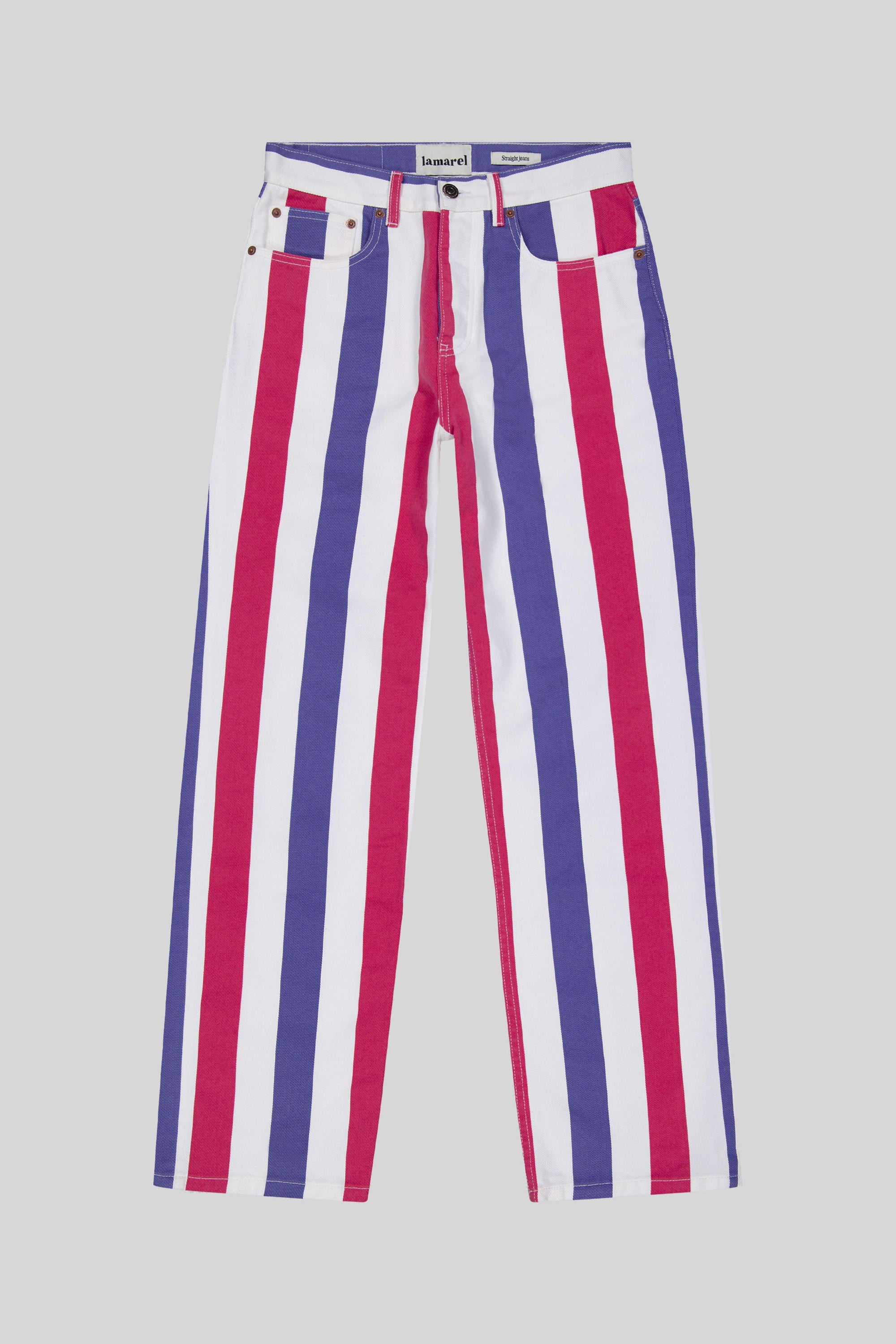 STRIPED STRAIGHT JEANS