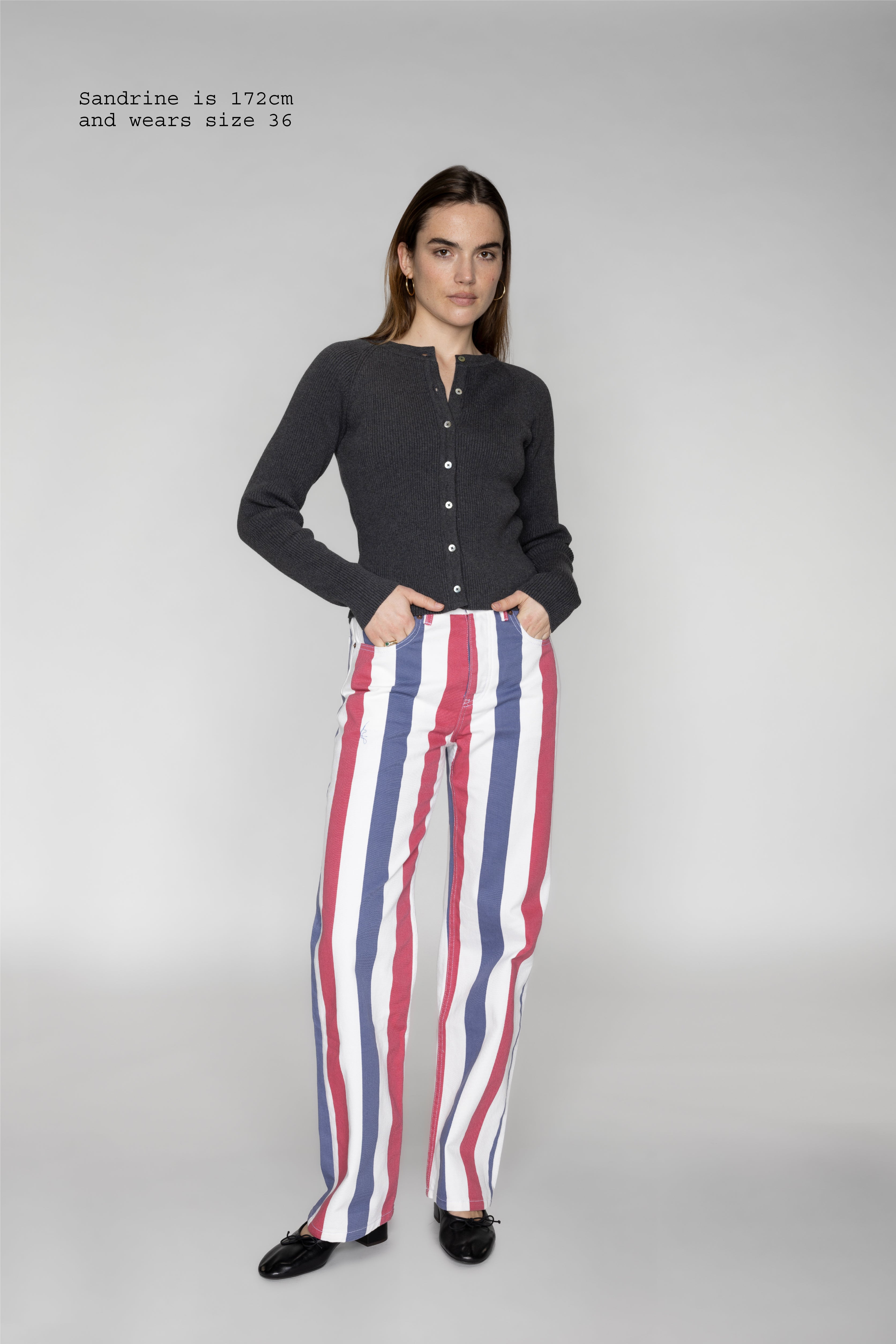 STRIPED STRAIGHT JEANS