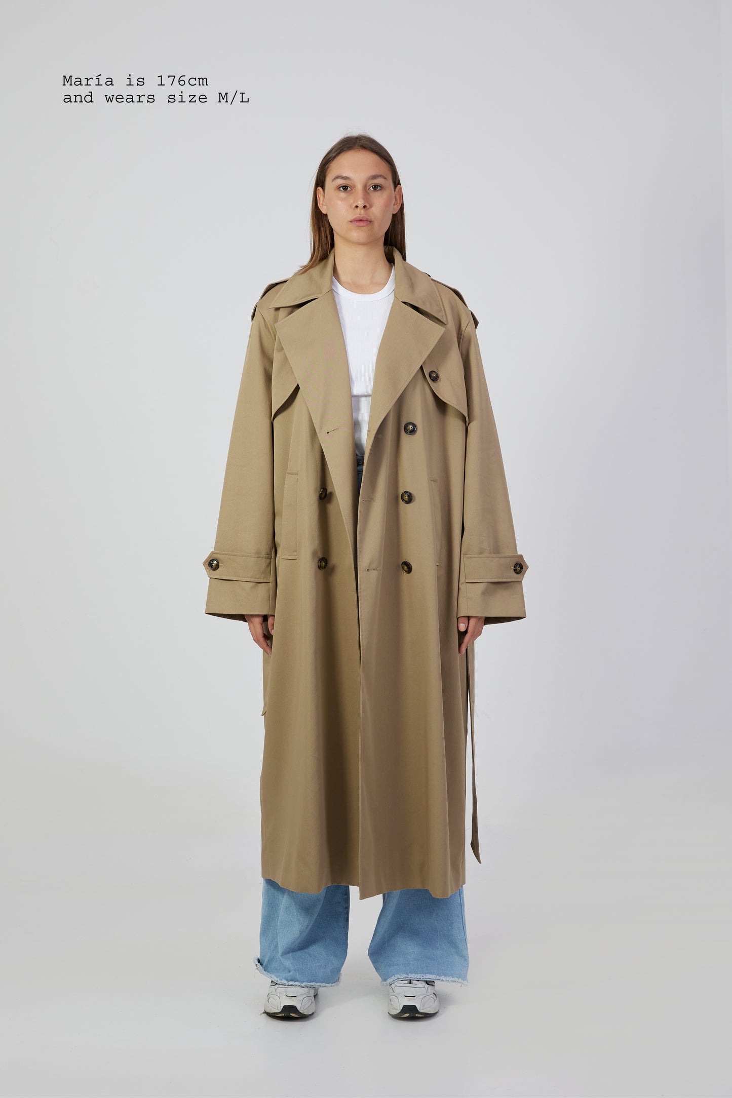 BELTED KHAKI TRENCH COAT