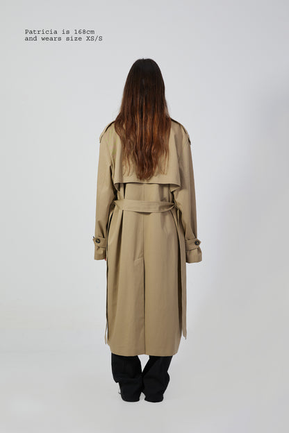 BELTED KHAKI TRENCH COAT