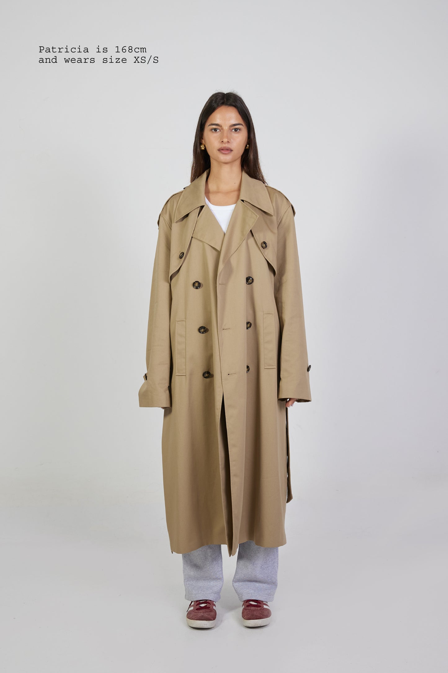 BELTED KHAKI TRENCH COAT