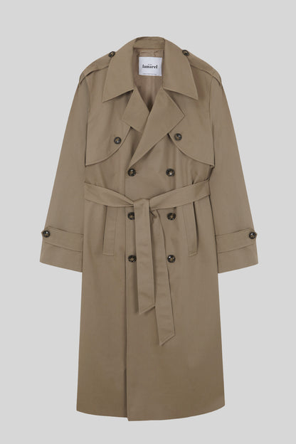 BELTED KHAKI TRENCH COAT